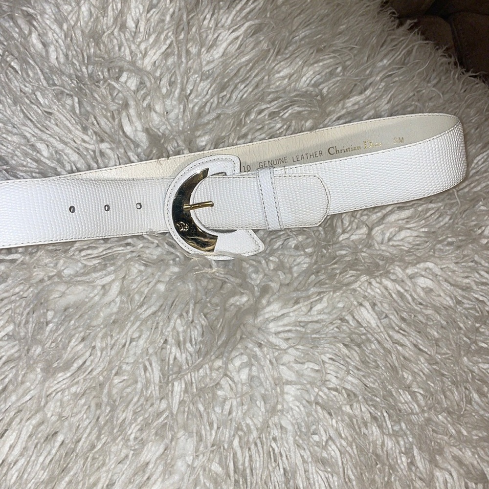 Christian Dior 70’s vintage white leather Belt size small